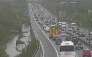 Heavy traffic on the M4 heading towards west Wales.