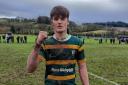 Rhys Pearson celebrating a win for Christ College over Llandovery College.