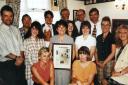 Staff celebrate the Guardian’s 40th anniversary in 1995