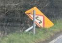A number of road signs in Llangadog have been removed