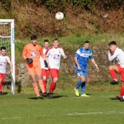 Action from Cwmamman United v Dinas Powys