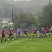 Action from the match