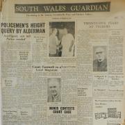 The first edition of the South Wales Guardian – dated October 20, 1955. The paper actually went on sale the following day after a few early teething problems