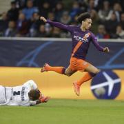 Leroy Sane was denied what looked a clear penalty in Manchester City's win over Hoffenheim (Michael Probst/AP).