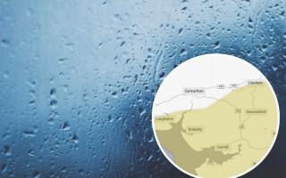 The Met Office has issued a weather warning for rain on Monday.