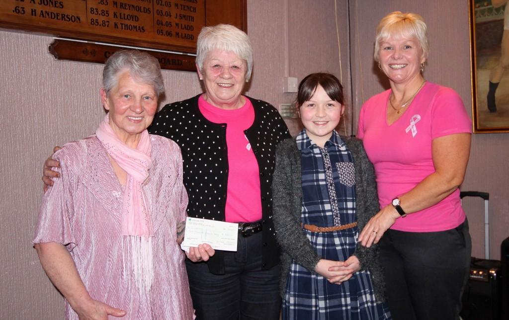 Lorraine Lewis receives a cheque from Sonia Davies and Dawn Robinson – Lorraine has raised over £3,000 over the years for the charity, but was for once on the receiving end following her triple by-pass in Royal Brompton Hospital in London in January. P
