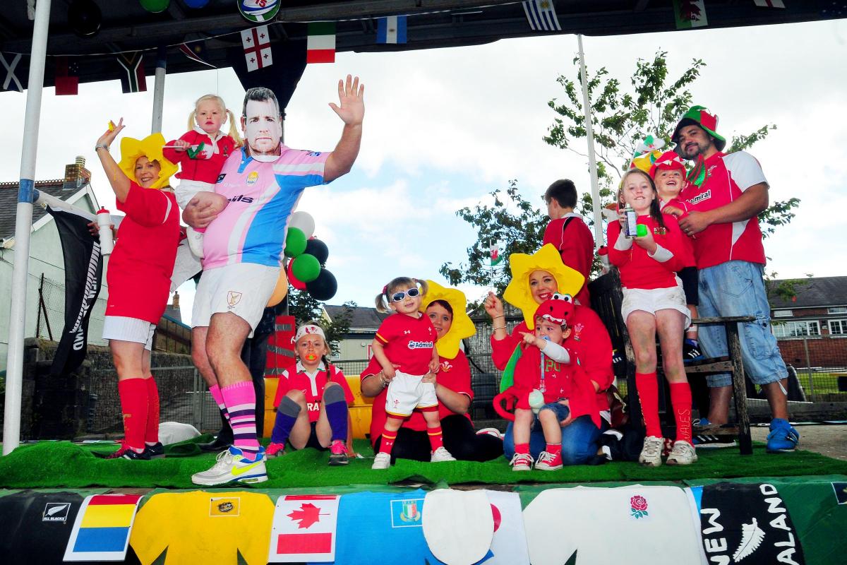 Wales puts in a strong performance on the Rugby World Cup float.  Picture by Mark Davies