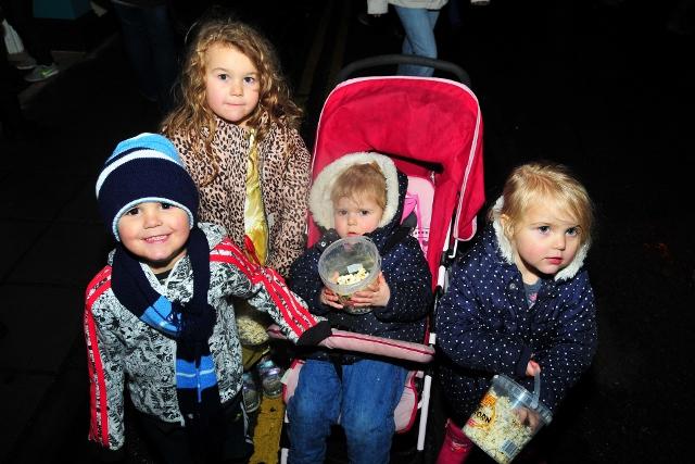 Siblings Lexi (6), Thomas (4), Lily (1) and Katie - Louise Popplewell (3) wait for Santa's to arrive at Llandeilo's Festival of the Senses.   Picture by Mark Davies