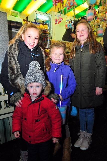 Ffion Davies (10), Eoin Keirstead (2), Megan Davies (6) and Holly Bray (9) have fun at Llandeilo's Festival of the Senses.  Picture by Mark Davies