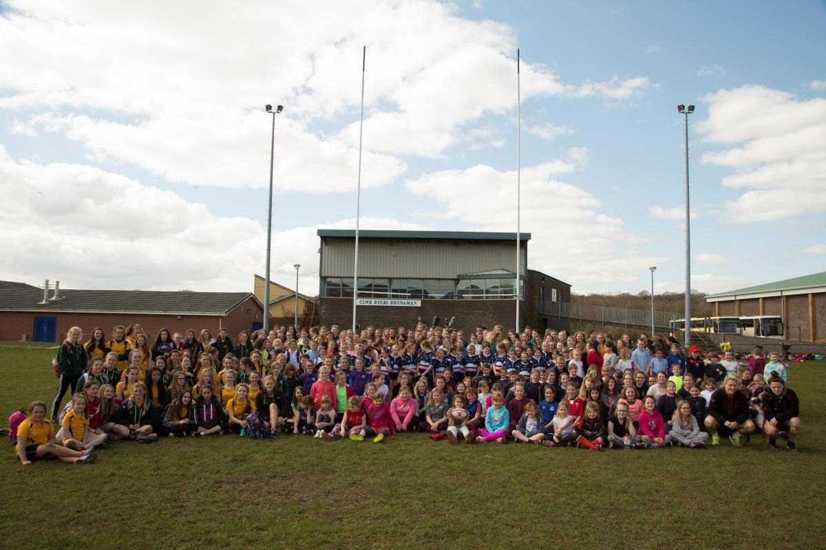 Almost 300 girls took part in the cluster day. Pic: Photo Cymru.