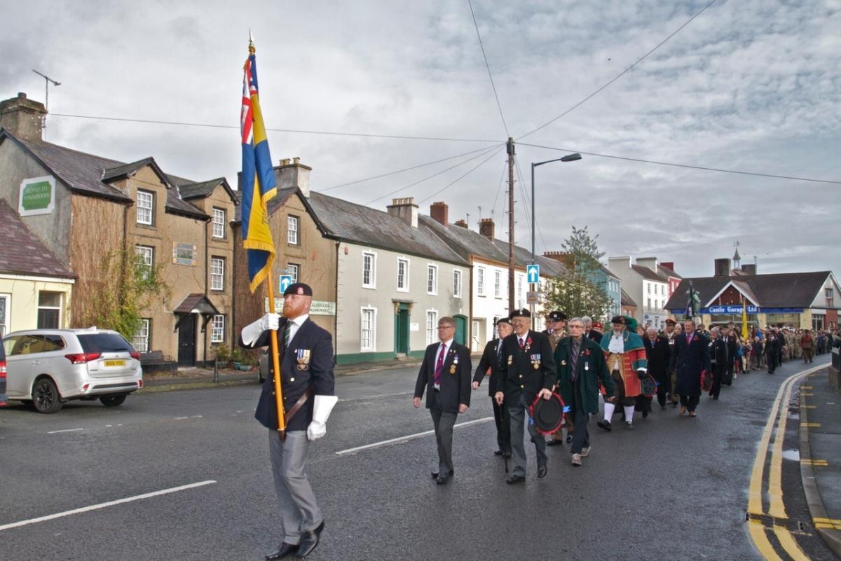 Llandovery Remembrance Day parade. Pic: Will Click-Click