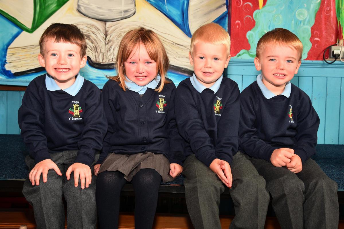 Jayden, Lilly, Kendrick and Riley have just started school at Ysgol Blaenau. Pic: Mark Davies