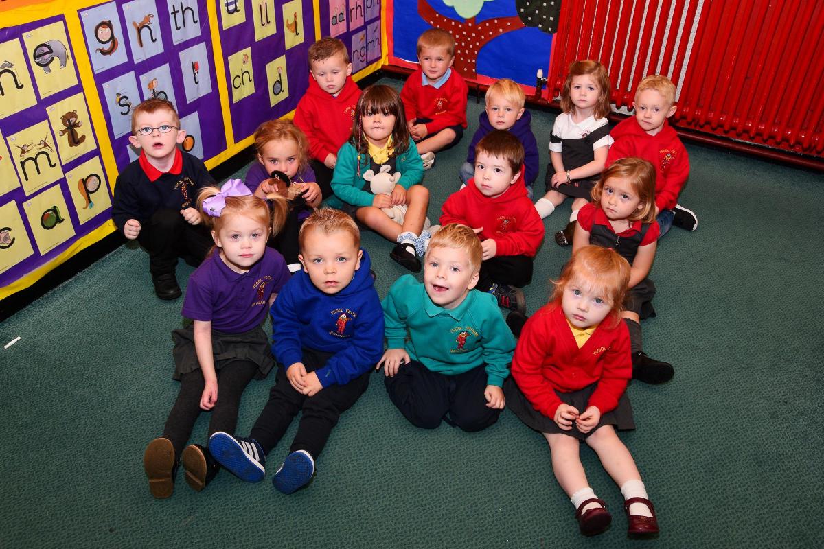 The new intake to the Welsh class at Ammanford Nursery. Pic: Mark Davies
