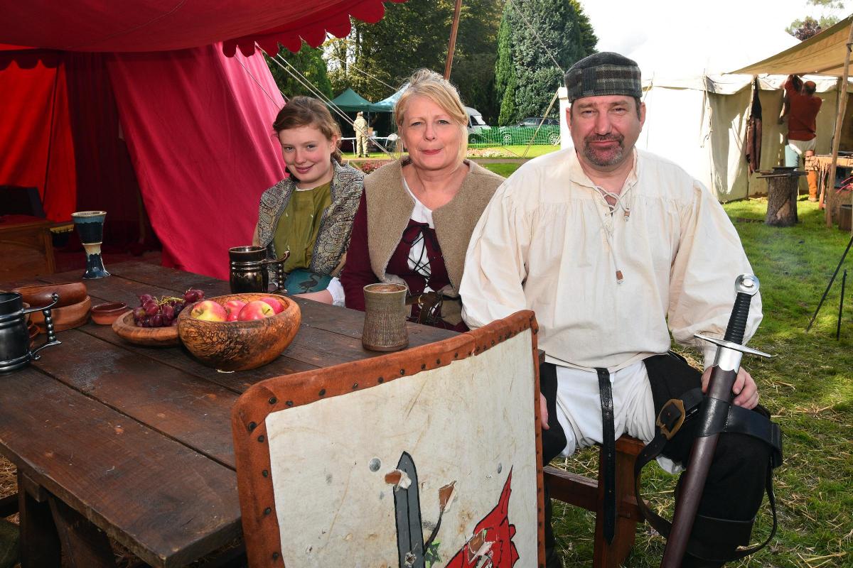 Katie, Jill and Paddy from the St Cenydd Guard re-enactment group.  Pic Mark Davies