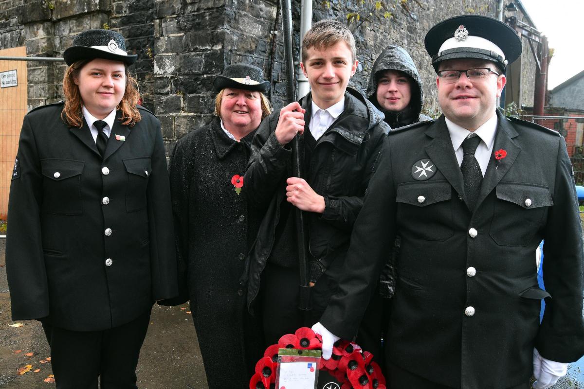 The St John's Ambulance join Llandeilo's Remembrance Day Parade.