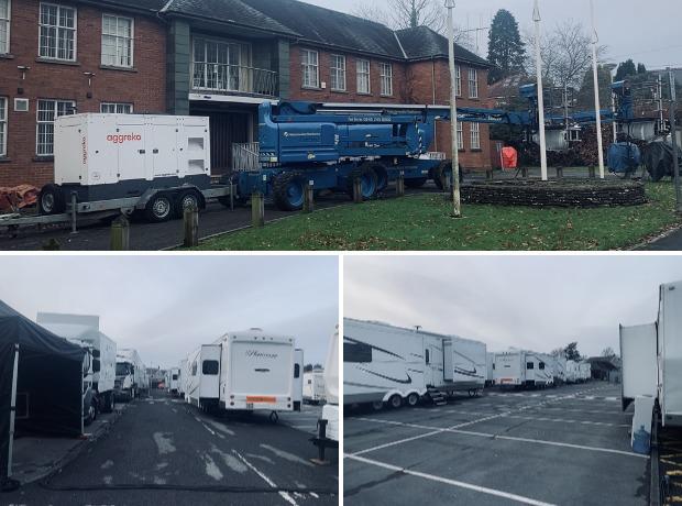 Film crew have set up camp in Ammanford car park  Pictures: Cheryl Dulake
