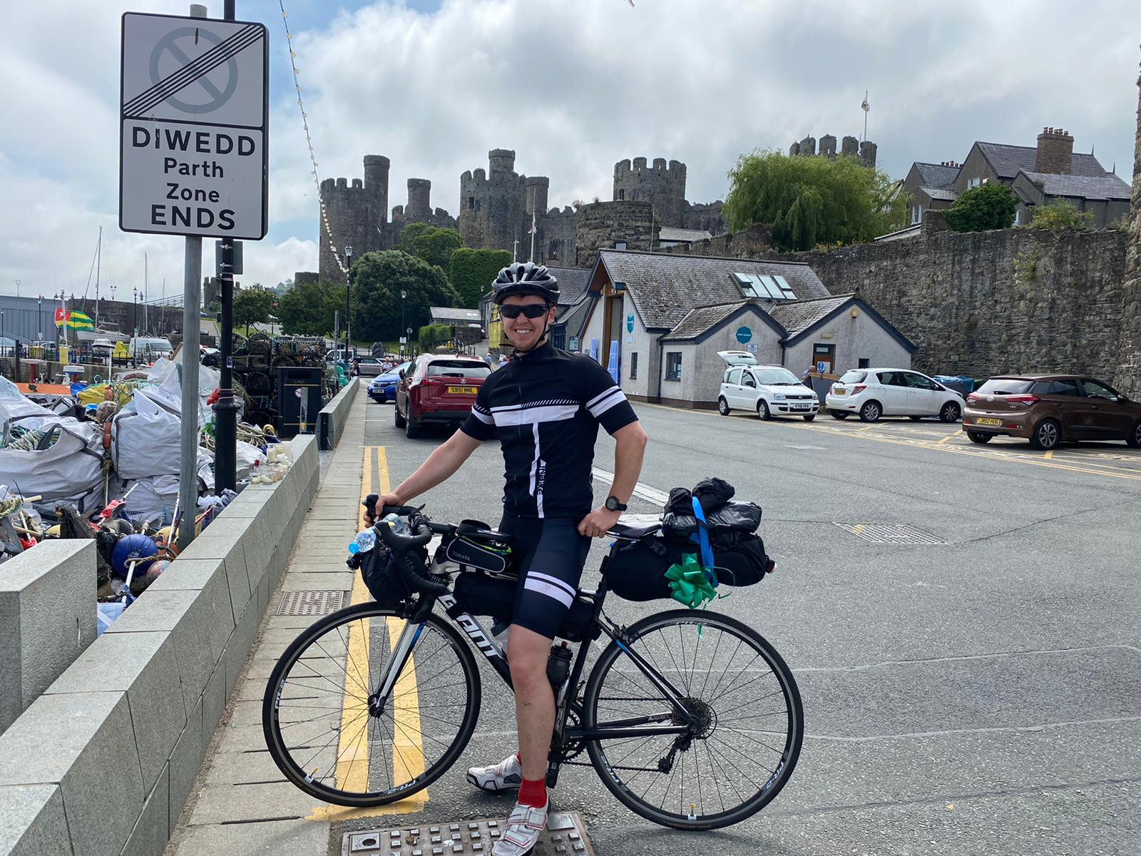 Daniel cycled a total of 680 miles during his challenge