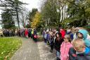 The pupils at the service held at Betws Park