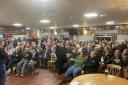 More than 250 people gathered at the public meeting in Llandovery Rugby Club.