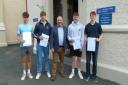 Llandovery College students celebrated excellent GCSE results. Picture: Llandovery College