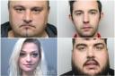 Kevin Offland, Daniel Byrne-Crowley, Daniel Davies, and Emily Williams (clockwise from top left) were jailed recently.