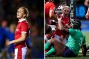 Hannah Jones (L) and Keira Bevan (R, facing camera) will start for Wales Women against Ireland.