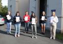 Students at Llandovery College celebrating their GCSE results