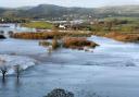 The River Towy was one of a number of local rivers to have a flood warning in place on Saturday morning