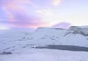 Llyn y Fan Fach covered in snow. Picture: Twm Curtis
