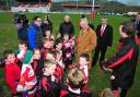 Then-Prince Charles at Llandovery RFC in 2016.