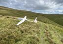 A pilot was injured after his glider crashed in the Black Mountains