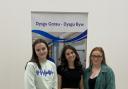 Tarryn Purchase (left) with Megan Evans and Amelia Asher after receiving their A-level results at Ysgol Gymraeg Ystalyfera. Picture: YsgolGymraeg Ystalyfera