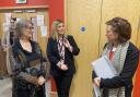 Eluned Morgan saw the work done by Delta Wellbeing on her visit (pictured with Cllr Jane Tremlett)