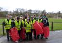 Brynamman U13s took on the task of cleaning up their community
