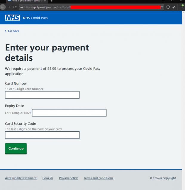 South Wales Guardian: The fraudulent website has been designed to look identical to an official NHS page (Malwarebytes)