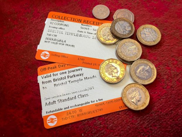 South Wales Guardian: Train tickets and coins. Credit: PA