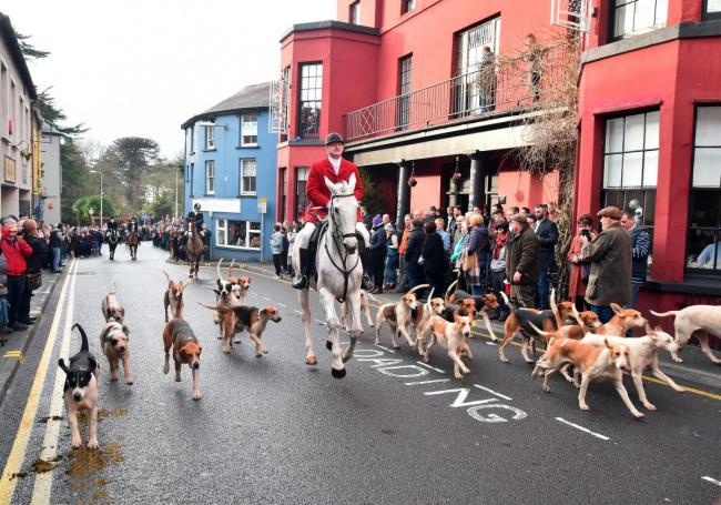 A Boxing Day Hunt parade in Llandeilo  Pic: Mark Davies