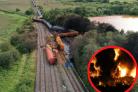 Ten wagons derailed, spilling around 446,000 litres of fuel, causing major damage to sites of special scientific interest (SSSI) and a special area of conservation (SAC)