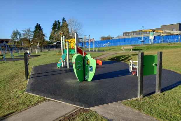 Some of the new play equipment at Gorslas Park, Carmarthenshire, where CCTV is also being installed (pic by Gorslas Community Council and free for use for all BBC wire partners)