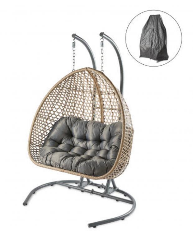 South Wales Guardian: Large Hanging Egg Chair with Cover. (Aldi)