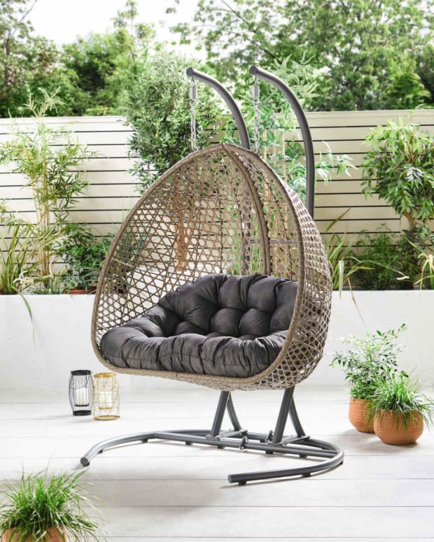 South Wales Guardian: Large Hanging Egg Chair with Cover (Aldi)