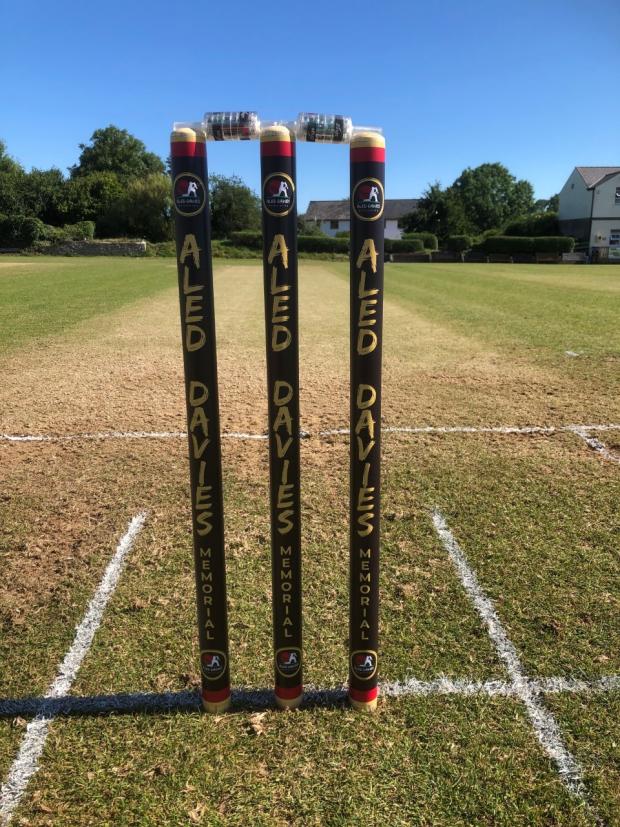 South Wales Guardian: The stumps in Aled's memory. Picture: Ross Grieve