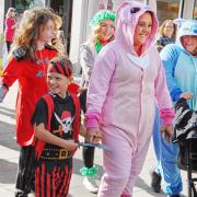 People in fancy dress joined the parade at Ammanford's Big Weekend. Picture: Stuart Ladd