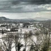The Towy valley near Carmarthen after the River Towy burst its banks. Picture: Alfiepics Photography