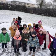 Carmarthenshire children enjoy the January snows