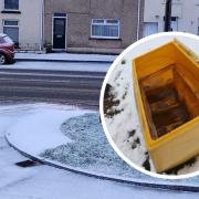 Many gritting bins throughout Carmarthenshire have remained empty since the start of the cold snap, said Councillor Madge.