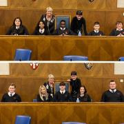Pupils from years 10-13 from Ysgol y Strade, Ysgol Gyfun Emlyn, QE High, Dyffryn Taf, Ysgol Gyfun Bro Myrddin, Coedcae, Bryngwyn, Glan-y-Mor, Dyffryn Aman, Ysgol Bro Dinefwr took part in the event at County Hall, Carmarthen