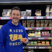 Richard Abbey of Do Goodly with the Nacho Cheeze dip in Tesco. Picture: Do Goodly.