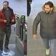 Police want to talk to these two men in connection with a sexual assault on a train from Fishguard to Llanelli. British Transport Police