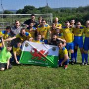 Bryn Rovers celebrate winning the Neath Premier Division